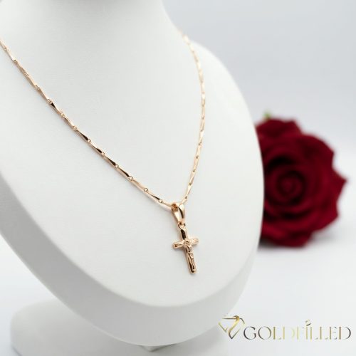 Lanț antialergic „Goldfilled” 45cm/1mm + pandantiv, culoare 18K
