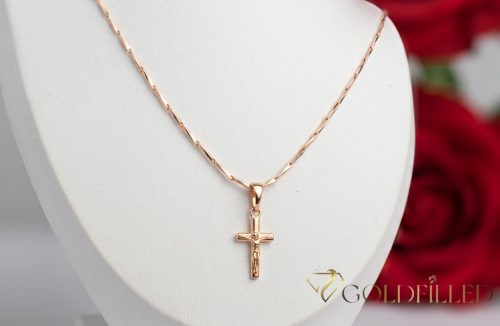 Lanț antialergic „Goldfilled” 45cm/1mm + pandantiv, culoare 18K