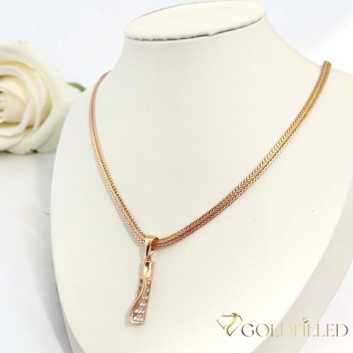 Lanț antialergic „Goldfilled” 50cm/4mm + pandantiv, culoare 18K