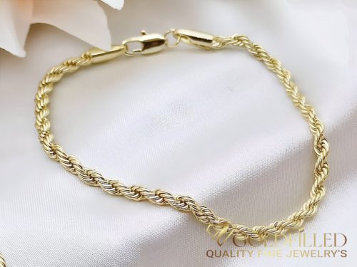 Bratara placata cu aur "Goldfilled" anti-alergenic, lungime 18 cm si grosime 3 mm, culoare 14K