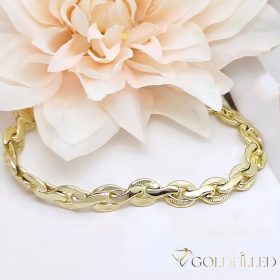   Bratara placata cu aur "Goldfilled" anti-alergenic, lungime 21 cm si grosime 8 mm, culoare 14K