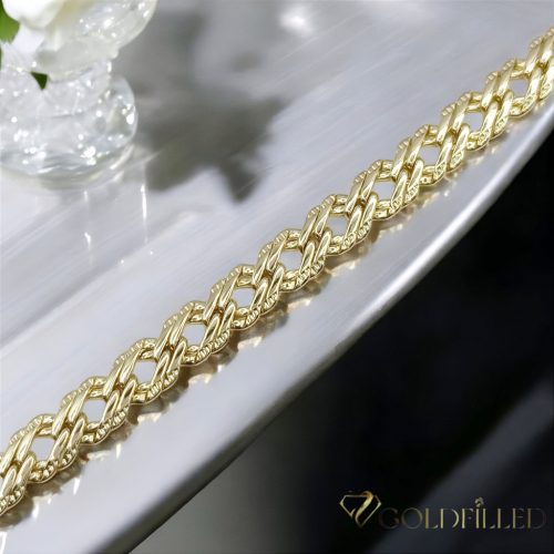 Bratara placata cu aur "Goldfilled" anti-alergenic, lungime 19 cm si grosime 7 mm, culoare 14K