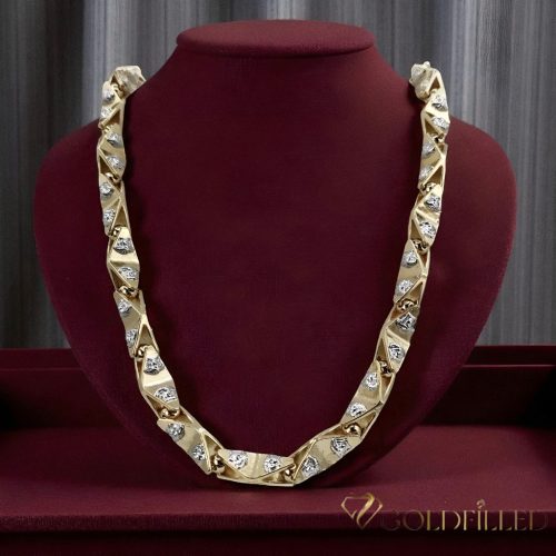 Colier Goldfilled Antiallergic Lux Barakka 70cm Lungime și 11mm Lățime (170g ! ) Culoare 14K Multicolor