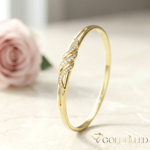 Brățară antialergică „Goldfilled” 7-4mm culoare  (14K) diametru 60mm "deschizabil"