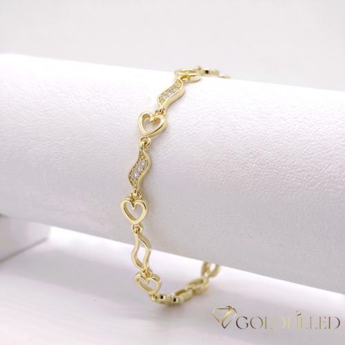 Bratara placata cu aur "Goldfilled" anti-alergenic, lungime 17 cm si grosime 5 mm, culoare 14K