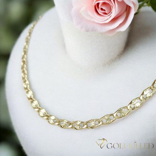 Colier Antialergic Goldfilled 50cm Lung și 6mm Lățime Culoare 14K