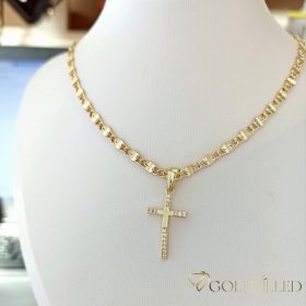   Lanț antialergic „Goldfilled” 50cm/3mm + pandantiv, culoare 14K