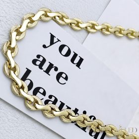   Colier Antialergic Goldfilled 45cm Lung și 8mm Lățime Culoare 14K