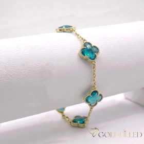   Bratara placata cu aur "Goldfilled" anti-alergenic, 18-21 cm/15mm, culoare 14K