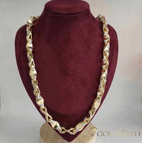 Colier Goldfilled Antiallergic Lux Barakka 70cm Lungime și 11mm Lățime (145g ! ) Culoare 14K Multicolor