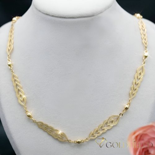 Colier  antialergenic „Goldfilled” placat cu aur, 45 cm lungime și 9 mm grosime, culoare 14K