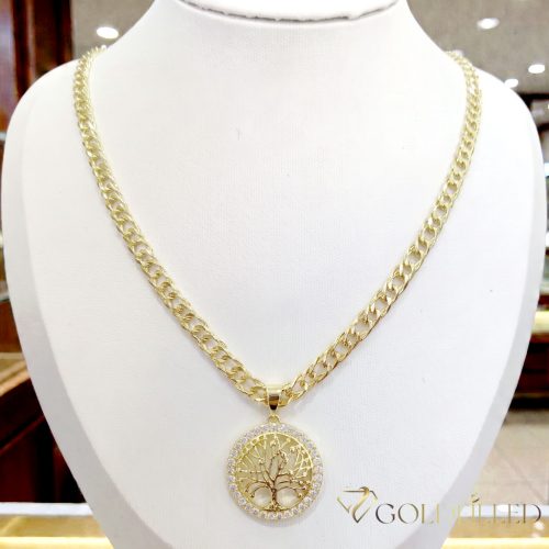 Lanț antialergic „Goldfilled” 45cm/5,2mm + pandantiv, culoare 14K