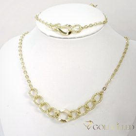   Lanț antialergic „Goldfilled” 45cm/3-12mm + Brățară 17-20cm , culoare 14K