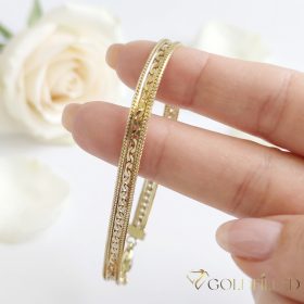   Bratara placata cu aur "Goldfilled" anti-alergenic, lungime 17 cm si grosime 4,5 mm, culoare 14K