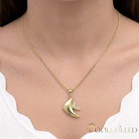   Lanț antialergic „Goldfilled” 35cm/1mm + pandantiv, culoare 14K (Recomandat pentru copii cu vârsta de până la 7 ani!)
