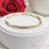 Bratara placata cu aur "Goldfilled" anti-alergenic, lungime 17 cm si grosime 4 mm, culoare 14K