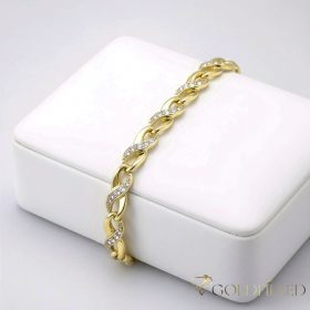   Bratara placata cu aur "Goldfilled" anti-alergenic, lungime 19 cm si grosime 5,5 mm, culoare 14K