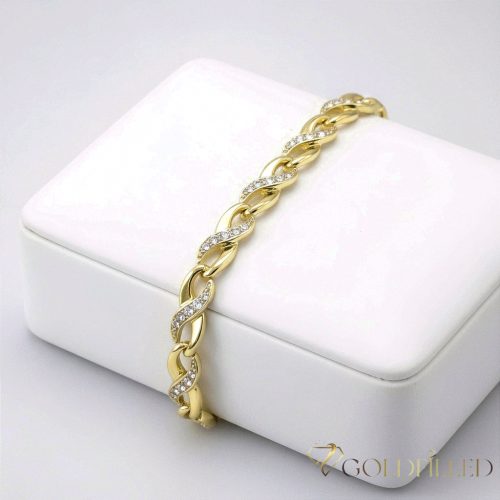Bratara placata cu aur "Goldfilled" anti-alergenic, lungime 19 cm si grosime 5,5 mm, culoare 14K