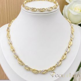   Lanț antialergic „Goldfilled” 50cm/7 mm + brățară 19cm culoare 14K Multicolor 