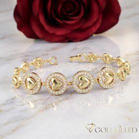  Bratara placata cu aur "Goldfilled" anti-alergenic, lungime 17 cm si grosime 8-12 mm, culoare 14K