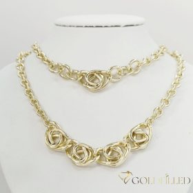   Lanț antialergic „Goldfilled” 45cm/5-19mm + Brățară 17-20cm , culoare 14K