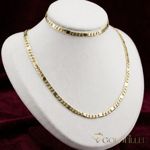 Lanț antialergic „Goldfilled” 60cm/4,5mm + Brățară 20cm , culoare 14K