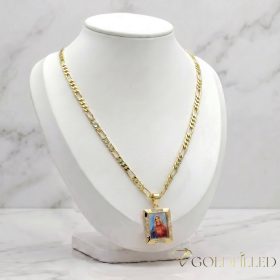  Lanț antialergic „Goldfilled” 45cm/3,5mm + pandantiv, culoare 14K