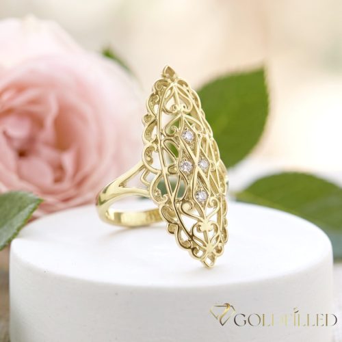  Inel antialergic „Goldfilled”, disponibile în diferite mărimi, culoare 14K