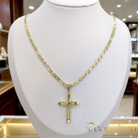   Lanț antialergic „Goldfilled” 50cm/4mm + pandantiv, culoare 14K