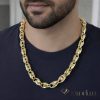 Colier exclusiv antialergenic „Goldfilled” placat cu aur, 60 cm lungime și 10 mm grosime, culoare 14K (105 gramm)