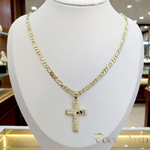 Lanț antialergic „Goldfilled” 50cm/4mm + pandantiv, culoare 14K