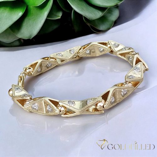 Brățară antialergică „Goldfilled” 22cm /11mm, culoare multicoloră