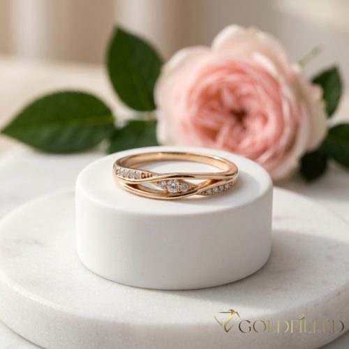  Inel antialergic „Goldfilled”, disponibile în diferite mărimi, culoare 18K