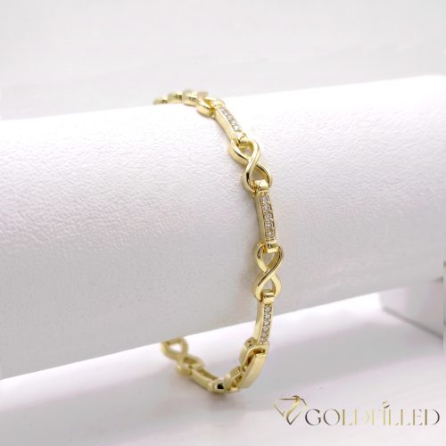 Bratara placata cu aur "Goldfilled" anti-alergenic, lungime 19 cm si grosime 5 mm, culoare 14K