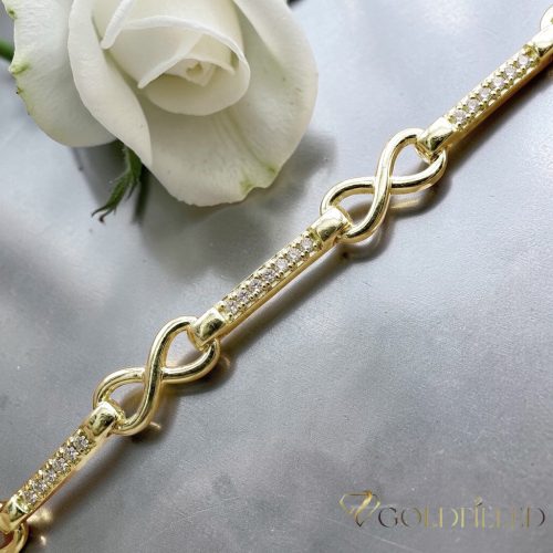 Bratara placata cu aur "Goldfilled" anti-alergenic, lungime 19 cm si grosime 5 mm, culoare 14K