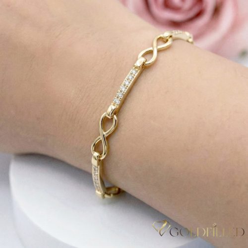 Bratara placata cu aur "Goldfilled" anti-alergenic, lungime 19 cm si grosime 5 mm, culoare 14K