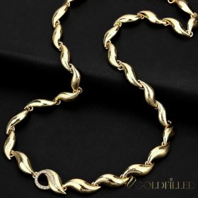   Colier exclusiv antialergenic „Goldfilled” placat cu aur, în mai multe dimensiuni 7 mm  grosime, culoare 14K