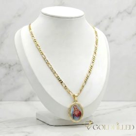   Lanț antialergic „Goldfilled” 50cm/3,5mm + pandantiv, culoare 14K