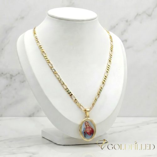 Lanț antialergic „Goldfilled” 50cm/3,5mm + pandantiv, culoare 14K