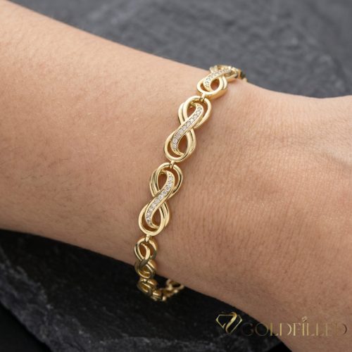 Bratara placata cu aur "Goldfilled" anti-alergenic, lungime 19 cm si grosime 8 mm, culoare 14K