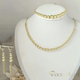   Lanț antialergic „Goldfilled” 45cm/3-5mm + Brățară 17-20cm + Cercei, culoare 14K