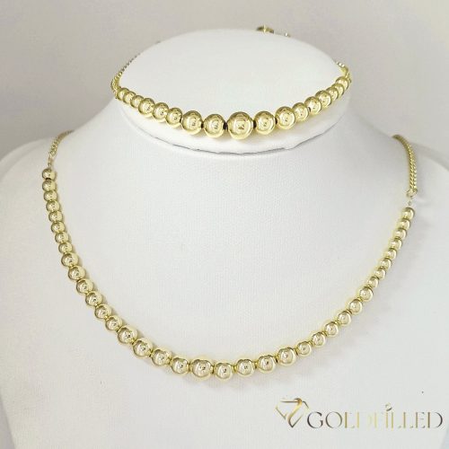 Lanț antialergic „Goldfilled” 45cm/3-5mm + Brățară 17-20cm , culoare 14K