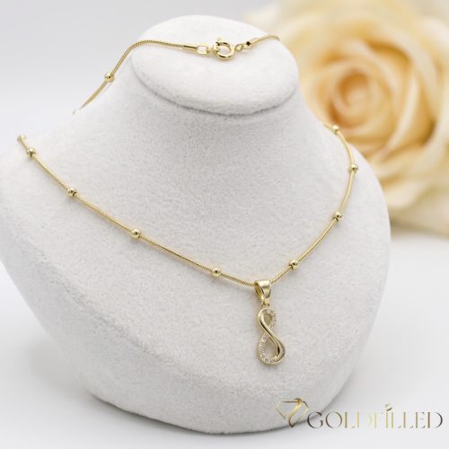 Lanț antialergic „Goldfilled” 45cm/1mm + pandantiv, culoare 14K