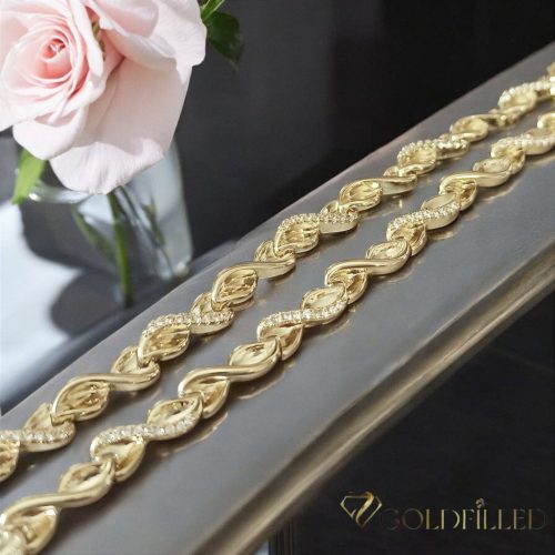Colier exclusiv antialergenic „Goldfilled” placat cu aur, în mai multe dimensiuni 5,5 mm grosime, culoare 14K