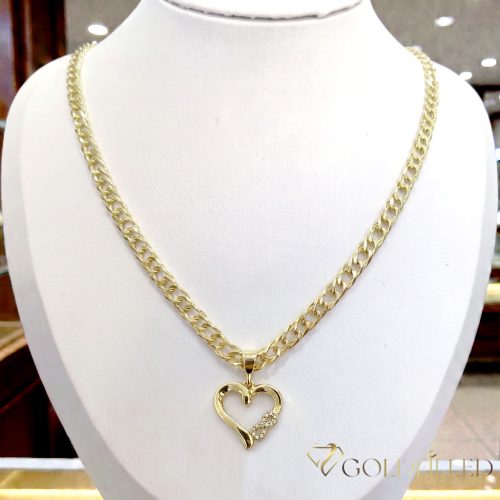Lanț antialergic „Goldfilled” 45cm/5,2mm + pandantiv, culoare 14K