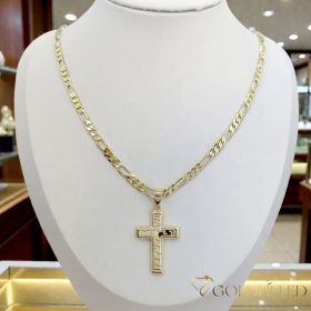   Lanț antialergic „Goldfilled” 55cm/3,5mm + pandantiv, culoare 14K