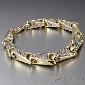   Brățară antialergică „Goldfilled” 22cm /10mm, culoare multicoloră 14K
