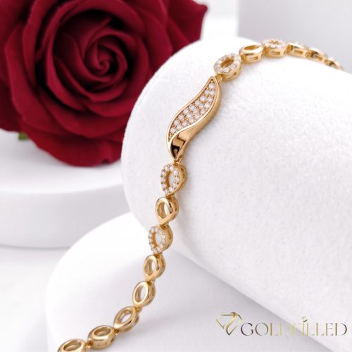 Bratara placata cu aur "Goldfilled" anti-alergenic, lungime 17 cm si grosime 6 mm, culoare 18K