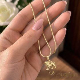   Colier antialergic Goldfilled 45cm / 1mm + pandantiv  Leu culoare 14K
