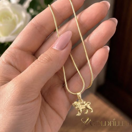 Colier antialergic Goldfilled 45cm / 1mm + pandantiv  Leu culoare 14K